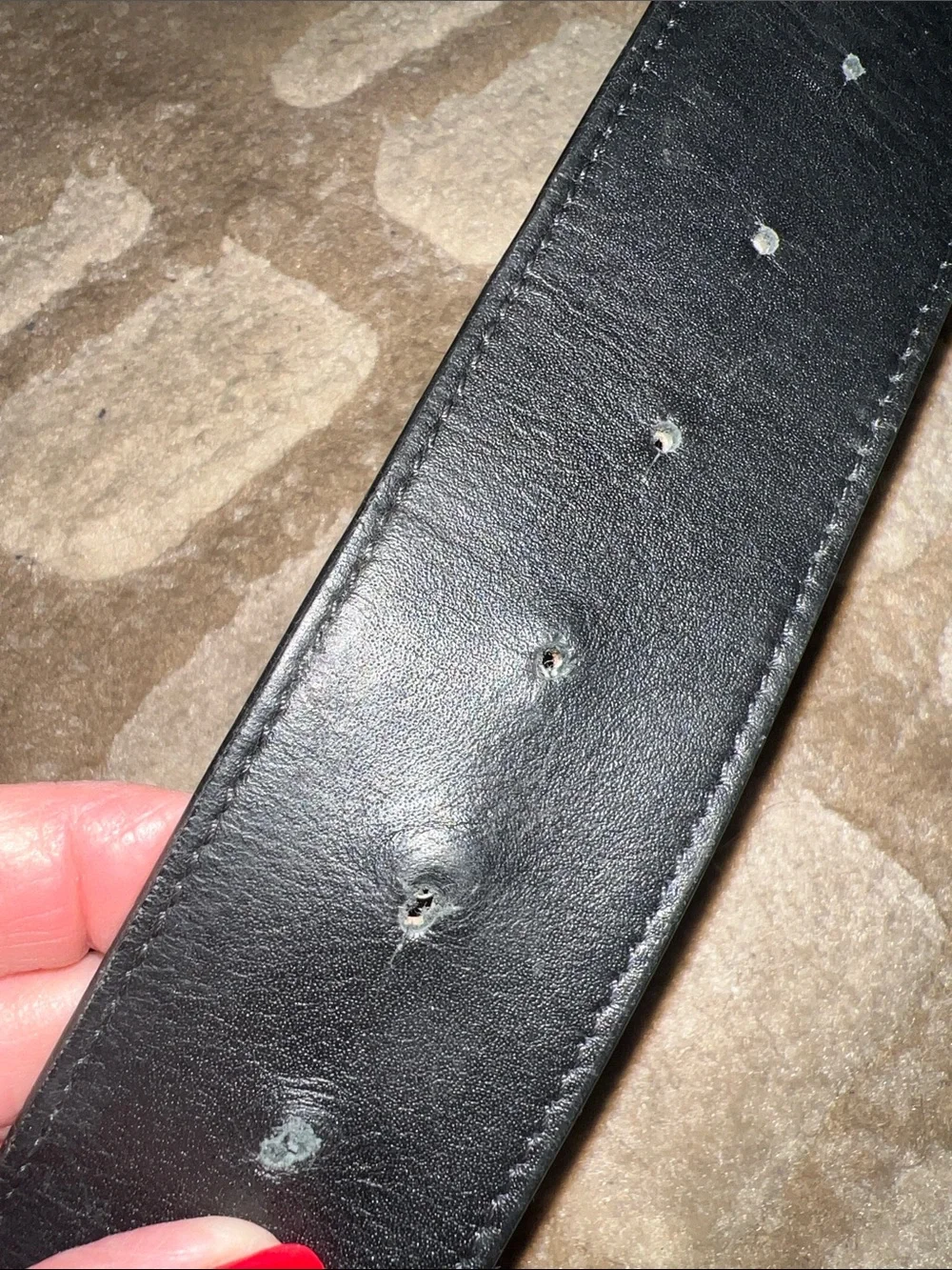 MCM Reversible Leather Belt in Black and Tan with Gold M Buckle